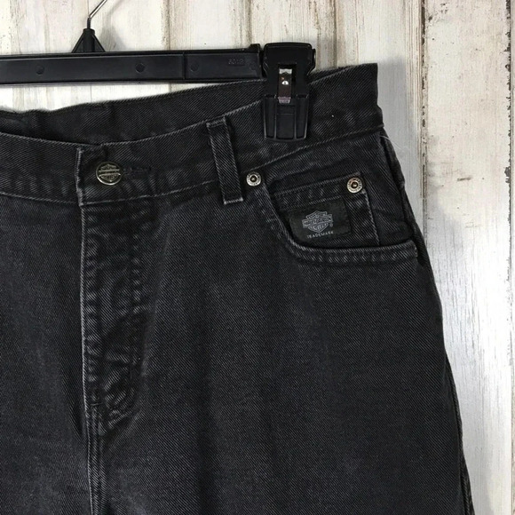 Harley-Davidson Black Mom Jeans High Rise Denim 10 - Picture 2 of 7